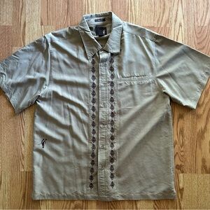 Toes on the Nose Men's Hawaiian Dream Fit Tan Short Sleeve Shirt